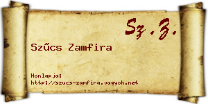 Szűcs Zamfira névjegykártya